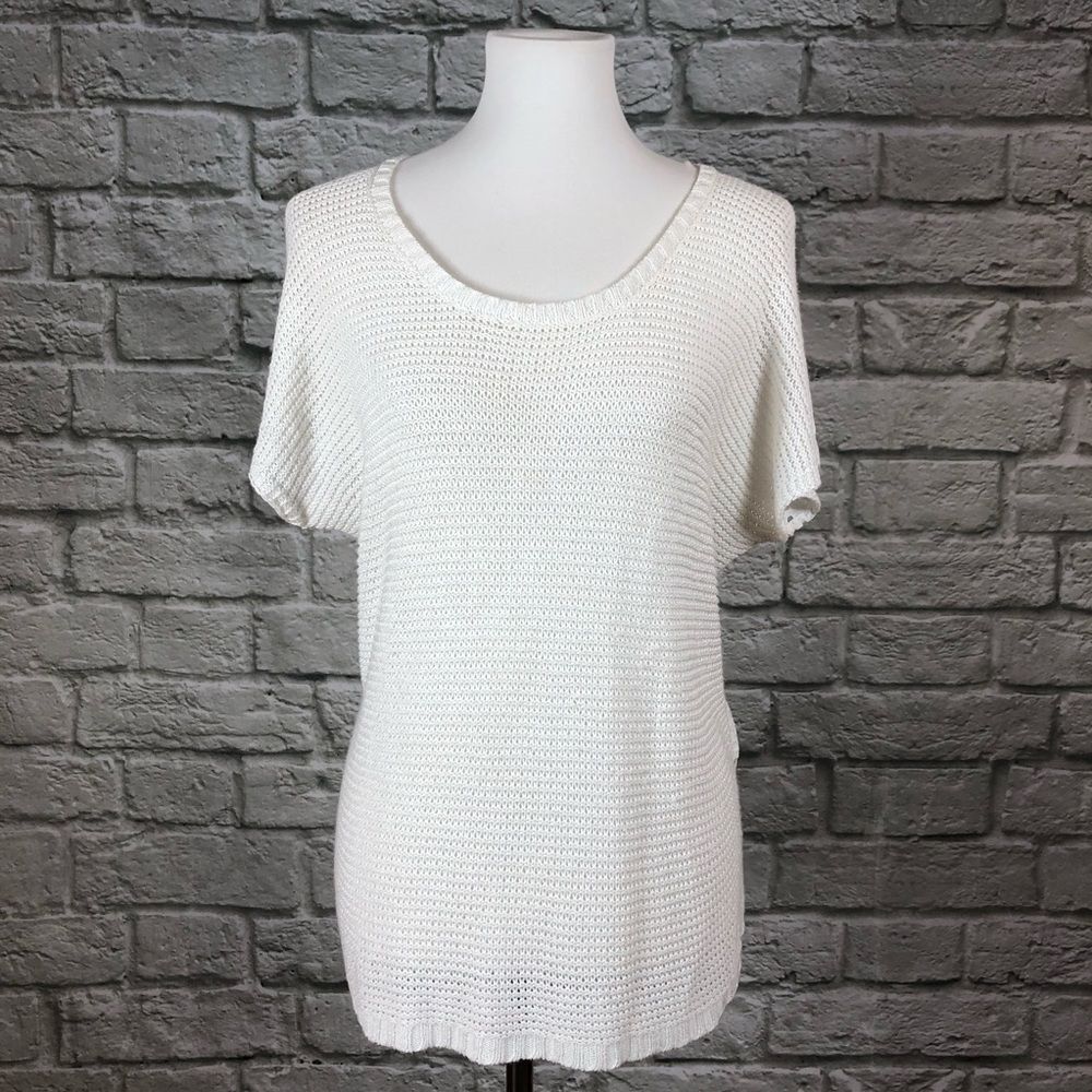 Lucky Brand Oceanside White Eyelet Sweater Tee